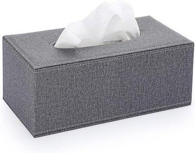 BTSKY Rechteckiger Papierhalter aus Leinen, Haushalt, Büro, Taschentuchbox Grau