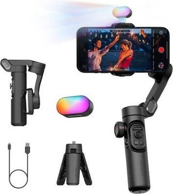 Aochuan 3-Achsen Gimbal Stabilisator Smartphone RGB Magnetisches Fülllicht XE
