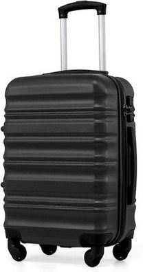 Coolife Hartschalen-Koffer Trolley mit TSA-Schloss (Schwarz Handgepäck) 4 Rollen