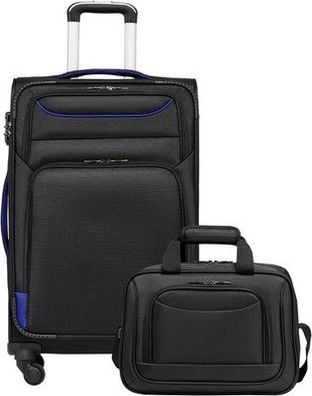 Coolife Trolley Reisekoffer von 4 Rollen Stoffkoffer Handgepäck Koffer-Set 2tlg