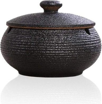 Lependor Aschenbecher aus Keramik mit Deckel, winddicht, Zigarettenaschenbecher