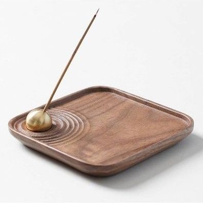 SeedWave Verstellbarer Räucherwinkel Räucherstäbchen Halter, Walnuss Holz, Yoga