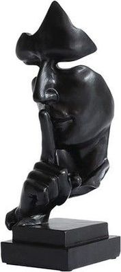 Pigpigfly Schweigen ist Gold Statue, Figuren, Deko Wohnzimmer Modern Schwarz