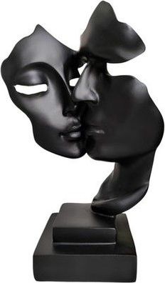 Pigpigfly Doppelgesichtige Schwarz Statue, Deko Figuren, Dekoration Wohnzimmer