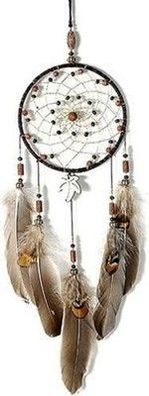 Immigoo Traumfänger Handgefertigt Traditionelles Dreamcatcher Indischen Braun