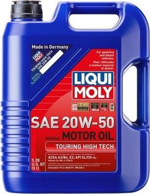 LIQUI MOLY Touring High Tech 20W-50 | 5 L | mineralisches Motoröl | Art.-Nr.: