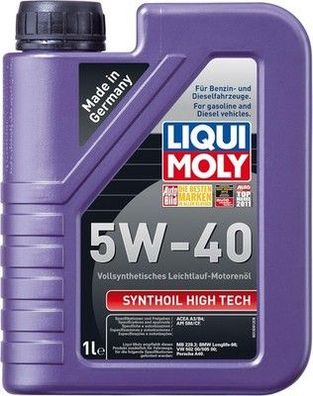 LIQUI MOLY Synthoil High Tech 5W-40 | 1 L | vollsynthetisches Motoröl, Auto