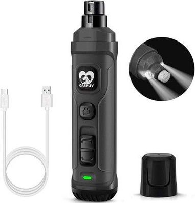 Casfuy Krallenschleifer für Hunde mit 2 LED-Leuchten – 2 Geschwindigkeiten