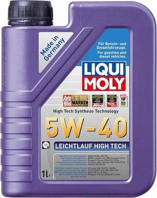LIQUI MOLY Leichtlauf High Tech 5W-40 | 1 L | Synthesetechnologie Motoröl, Auto