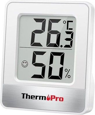 ThermoPro TP49 digitales Mini Thermo-Hygrometer Thermometer Hygrometer, weiß