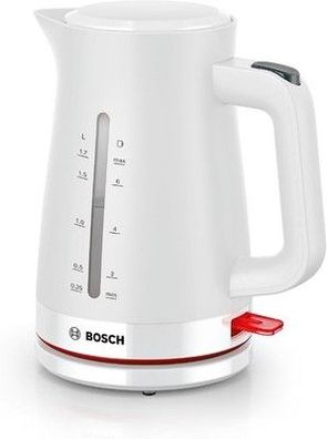 Bosch kabelloser Wasserkocher MyMoment TWK3M121, 1,7 L, 2400 Watt, Weiß matt