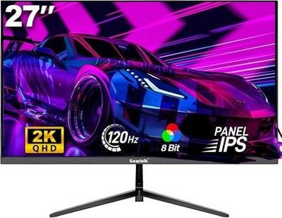 Gawfolk Gaming Monitor 27 Zoll QHD, 2K IPS PC Bildschirm 120Hz (2560×1440P)