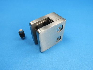 Glashalter Glasklemme Edelstahl 45x45 ECKIG - gerade - 8 mm - OHNE Platte - V2A