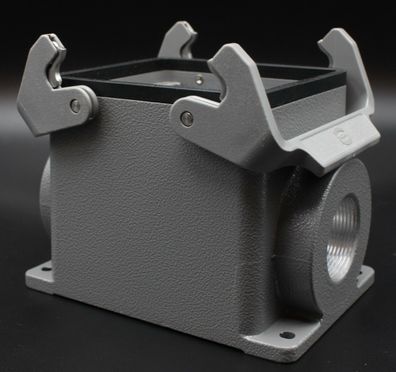 Harting Han 32 Sockelgehäuse IP65 M32 Kabelausgang seitlich grau