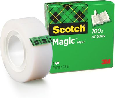 Scotch Magic Klebeband – 1 Rolle 19mm x 33m - Transparenter & matter Klebefilm