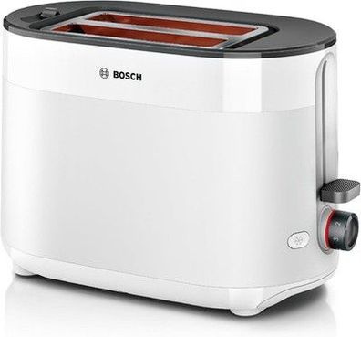 Bosch Kompakt Toaster MyMoment TAT2M121, Brötchenaufsatz, 800 Watt, Weiß matt