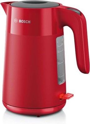 Bosch kabelloser Wasserkocher MyMoment TWK2M164, 1,7 L, 2400 Watt, Rot matt