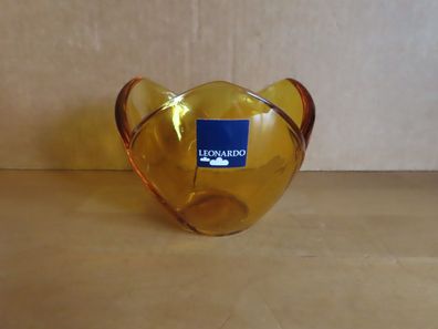 Teelichthalter Blumenform gelb Leonard ca. 7,5 cm H