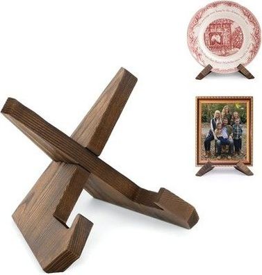 Anboxit Tellerständer zur Aufsteller - 12 CM Tellerhalter, Hölzern Teller Deko