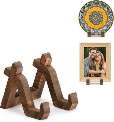 Anboxit Tellerständer Holz - Tellerhalter Ständer Display Ständer 10,2 cm, Deko