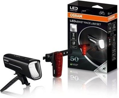 OSRAM LEDsBIKE Race 50 Set, wiederaufladbares Fahrradlicht-Set, Fahrrad LED