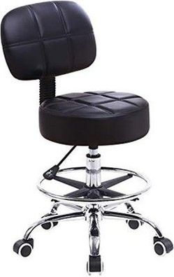 Kktoner Rollhocker Arbeitshocker mit Rückenlehne Höhenverstellbarer 53-68cm Büro