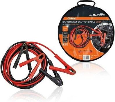 OSRAM Starter CABLE 900A, Starthilfekabel für Benzin- & Dieselmotoren, 12/24V