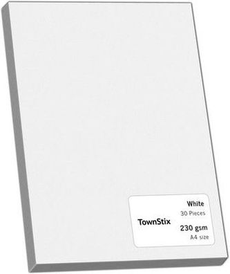 30 Stück, 230gsm - A4 Tonkarton Fotokarton Weiß, Dickes Papier zum Drucken Pappe