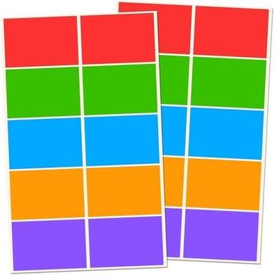 250 Stück, Umzugsaufkleber Etiketten Selbstklebend Bunt - 75 x 50 mm, 5 Farben