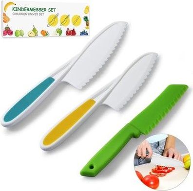 Kindermesser 3 -teiliges Kinder Sicherheit Kochmesser Küchenmesser Set Kochen