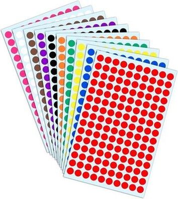 3000 Stück, 10mm Klebepunkte Runde Punktaufkleber Etiketten Markierungspunkte