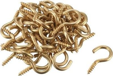 Sourcing map 50x Schraubhaken Ösen-Haken Schrauben Set, 1,9mm Gewinde 16mm Länge