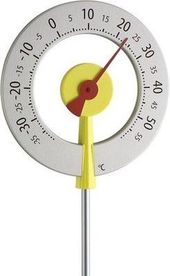 TFA Dostmann Lollipop analoges Design-Gartenthermometer, 12.2055.07, wetterfest