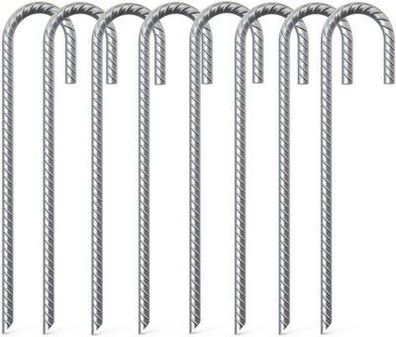 Kaheign 8x Bodenanker Verzinkte Zeltnägel Garten Erdanker, 40cm Bodenanker