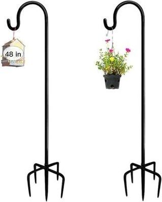 Adtsaddto Garden Schäferhaken, 2 Stück 120 Cm Metall-Gartenstecker Mit Haken