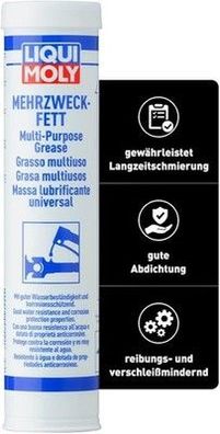 LIQUI MOLY Mehrzweckfett | 400 g | Lithium Fett | Art.-Nr.: 3552, farblos