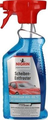 NIGRIN Scheiben-Entfroster 500ml Sprühflasche, Scheiben-Enteiser-Spray Auto