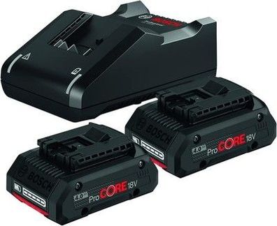 Bosch 18V System Starter-Set: 2x ProCORE18V 4.0Ah Akku & 1x Ladegerät GAL 18V-40