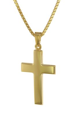 trendor Schmuck Kreuz-Anhänger 24 mm Gold 333 (8 Kt.) mit plattierter Halskette 7522