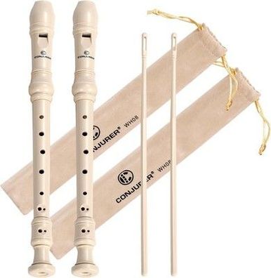 Conjurer 2x Sopran-Blockflöte Instrument für Kinder und Studenten, 8-Loch-Flöte