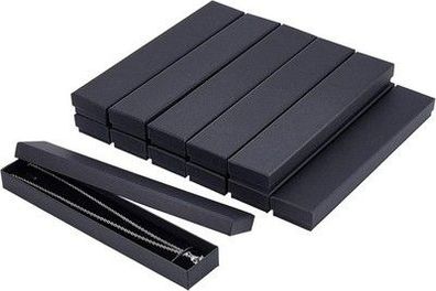 Nbeads 12x Schwarz Karton Halskette Box Kraft Schmuckschatulle Rechteck 21×4×2cm