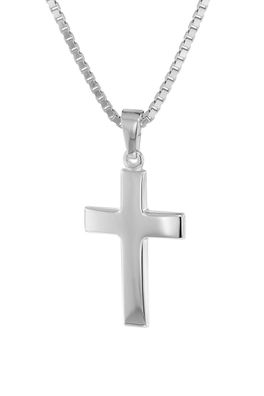 trendor Schmuck Kreuz 21 mm Weißgold 333 (8 Kt) mit Silber-Halskette 39910