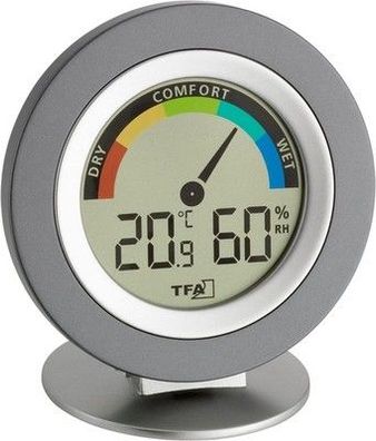 TFA Dostmann Cosy Thermo-Hygrometer digital 30.5019.10, Raumklimakontrolle, grau