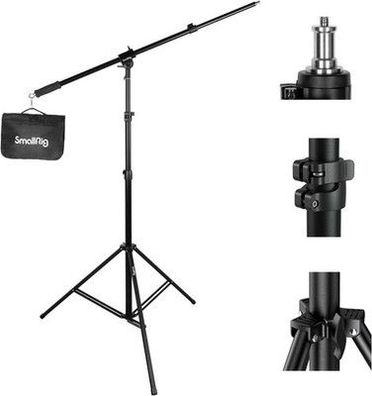 Smallrig Aluminium Licht-Stativ 110"/280cm, mit 170cm Haltearm, Halterung Halter