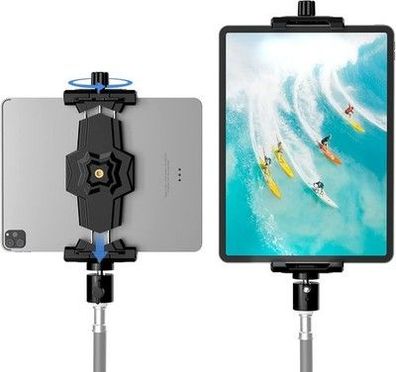 KDD iPad Halterung Adapter Stativ, Tablet Halterung Kugelkopf (13,5 – 26,9 cm)