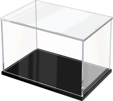 Jujomat Schaukasten Vitrine mit Schwarzer Basis Klare Acrylkasten 30x20x20cm