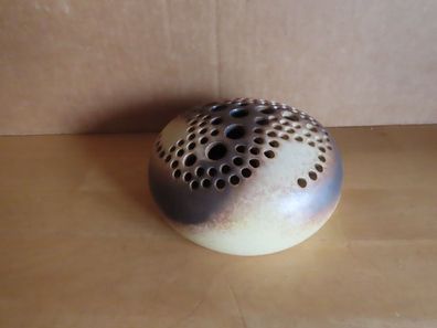 Steckvase rund beige braun ca. 11 cm Ø