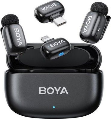 BOYA mini Mikrofon 5g Ultraleicht Lavalier Mikrofon Kabellos 30h Ansteckmikrofon