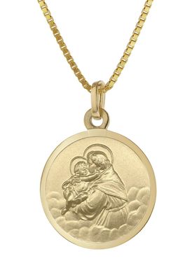 trendor Schmuck Heiliger Antonius Anhänger Gold 333 an goldplattierter Kette 41422