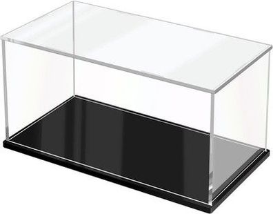 Jujomat Acryl Vitrine Schaukasten Box Klare mit Schwarzer Basis 40x20x20cm